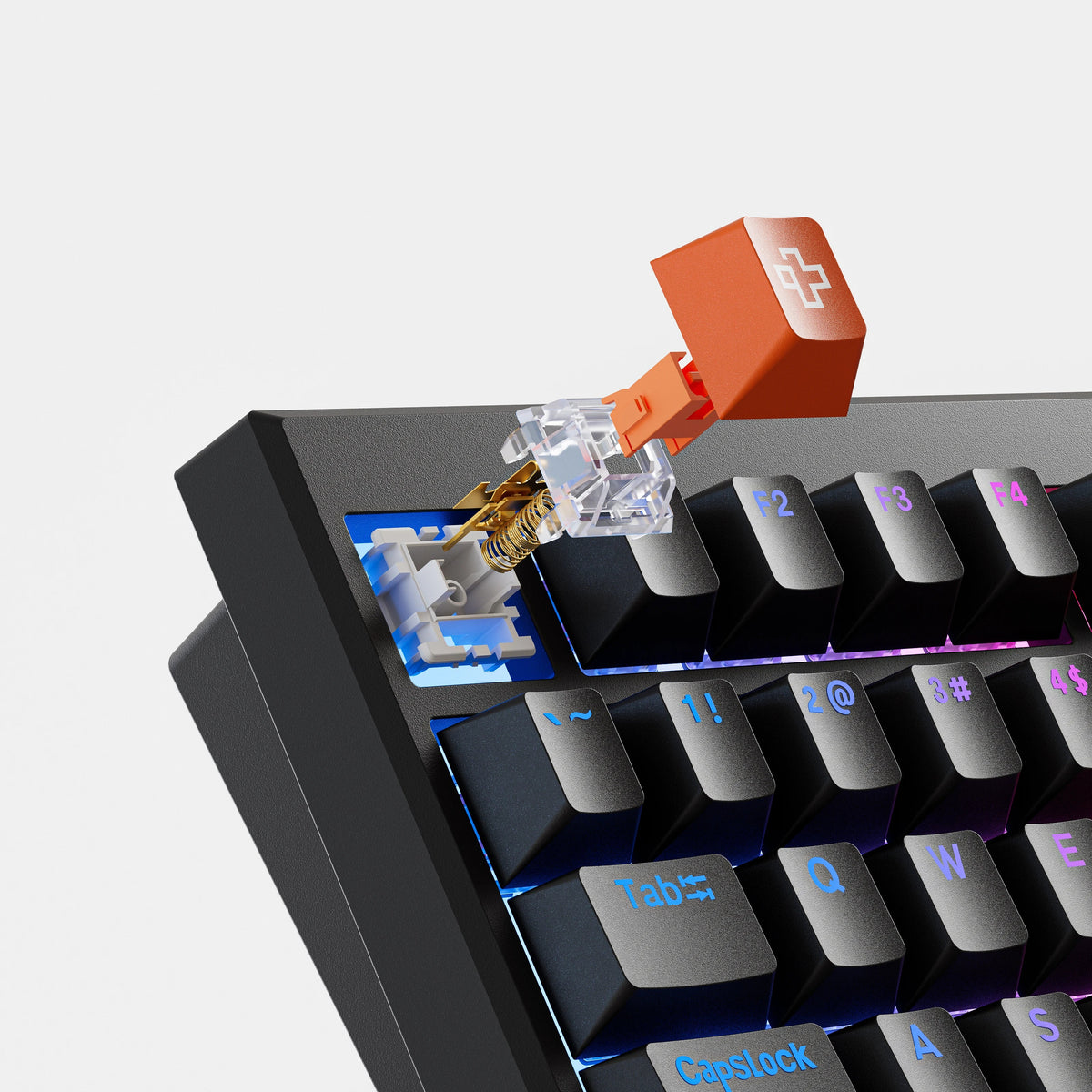 QwertyKey H87 Pro V2 fekete – vezeték nélküli mechanikus gamer billentyűzet, hot-swap, gasket, Full RGB