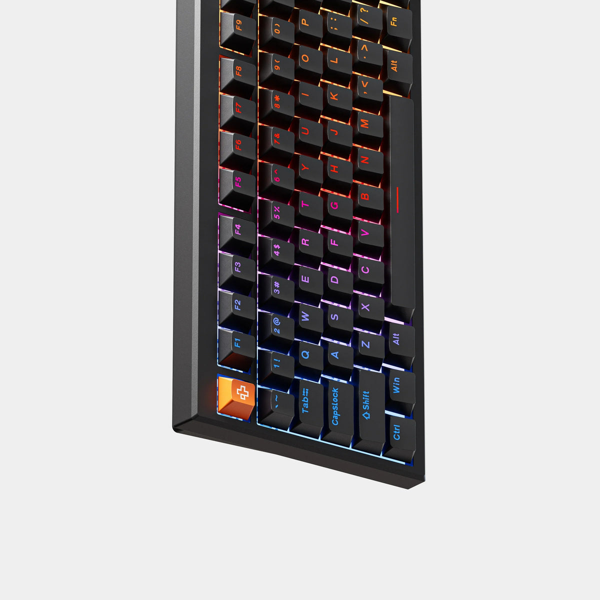 QwertyKey H87 Pro V2 fekete – vezeték nélküli mechanikus gamer billentyűzet, hot-swap, gasket, Full RGB