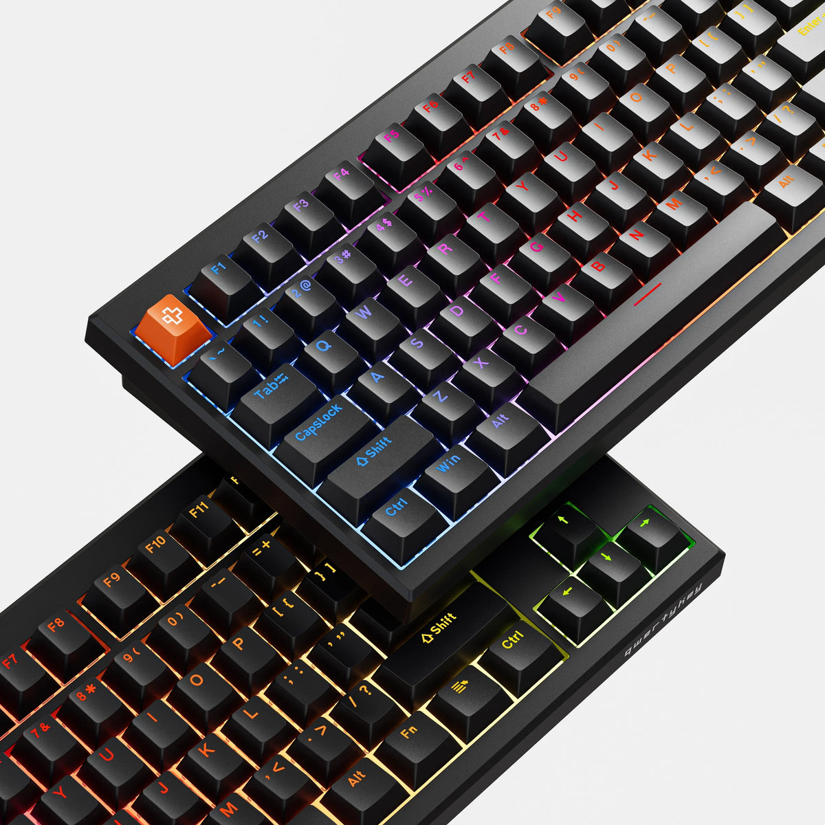 QwertyKey H87 Pro V2 fekete – vezeték nélküli mechanikus gamer billentyűzet, hot-swap, gasket, Full RGB