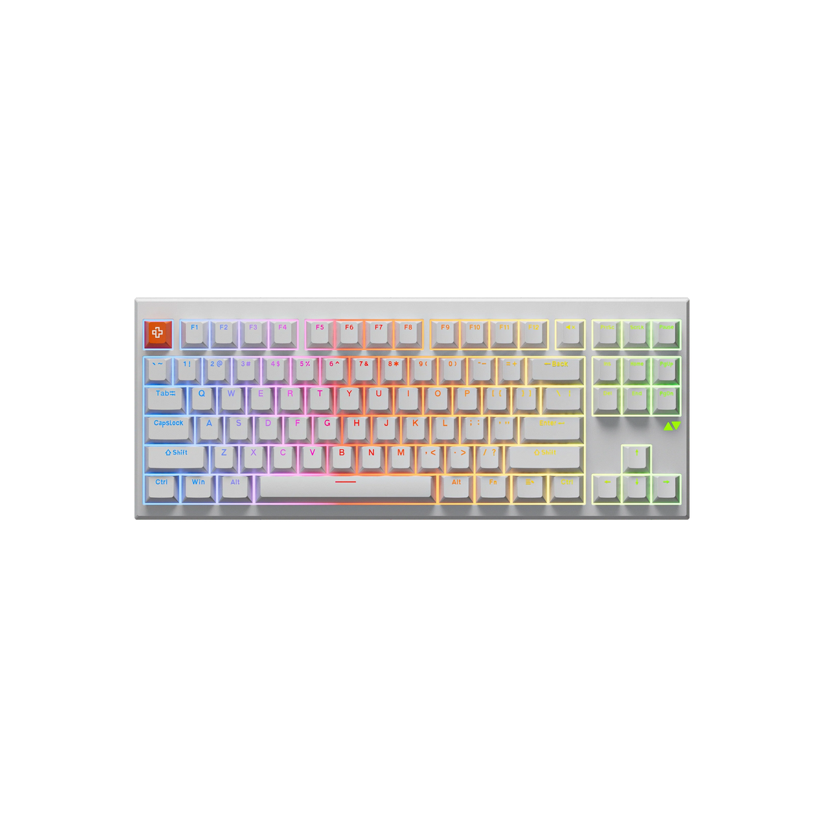 QwertyKey H87 Pro V2 fehér – vezeték nélküli mechanikus gamer billentyűzet, hot-swap, gasket, Full RGB