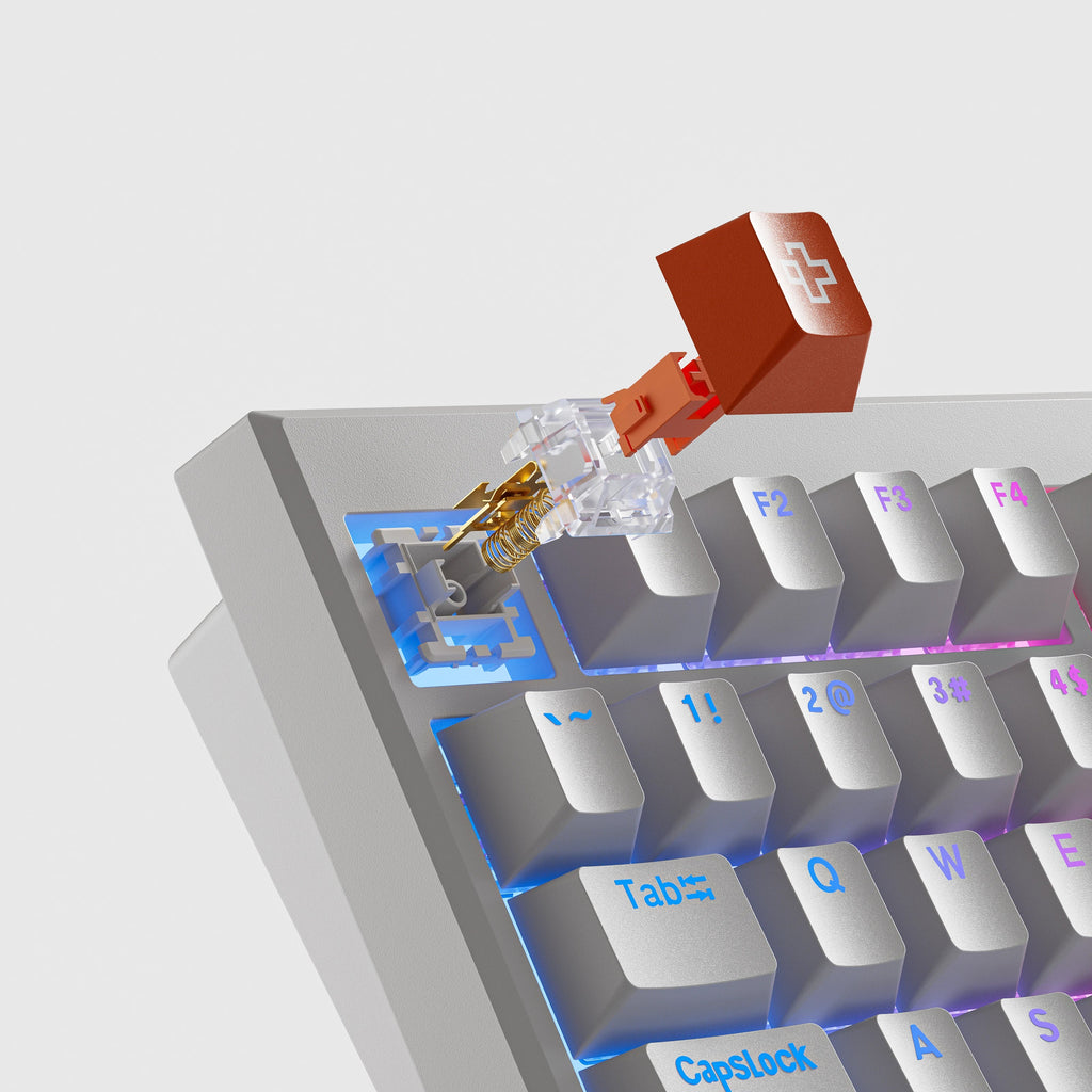 QwertyKey H87 Pro V2 fehér – vezeték nélküli mechanikus gamer billentyűzet, hot-swap, gasket, Full RGB