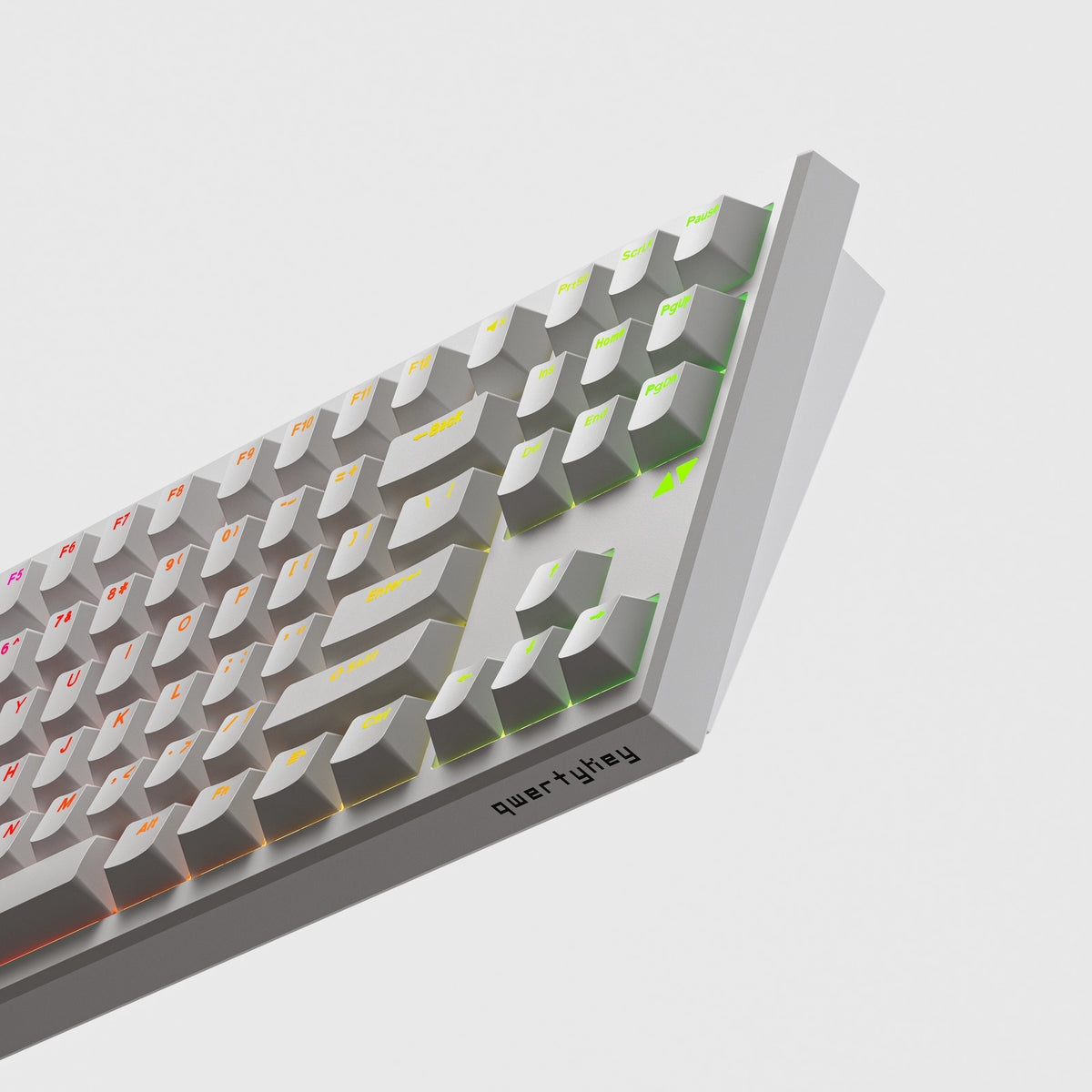 QwertyKey H87 Pro V2 fehér – vezeték nélküli mechanikus gamer billentyűzet, hot-swap, gasket, Full RGB