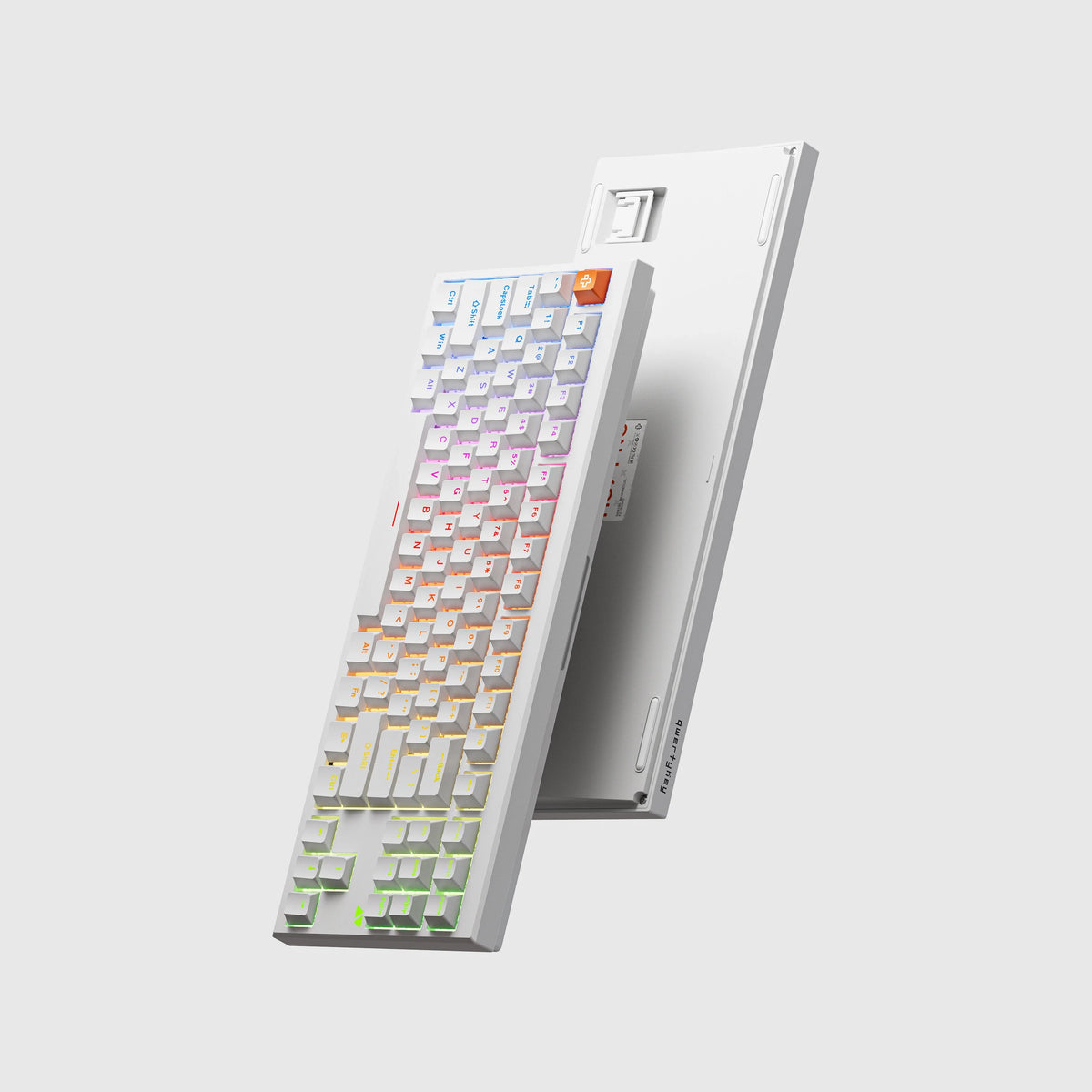 QwertyKey H87 Pro V2 fehér – vezeték nélküli mechanikus gamer billentyűzet, hot-swap, gasket, Full RGB
