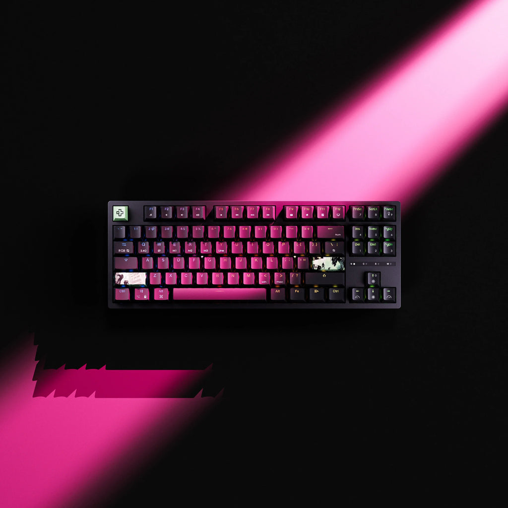 QwertyKey H87 Black – vezeték nélküli mechanikus gamer billentyűzet, hot-swap, Full RGB