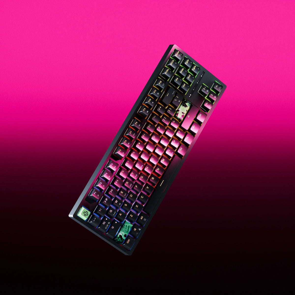 QwertyKey H87 Black – vezeték nélküli mechanikus gamer billentyűzet, hot-swap, Full RGB