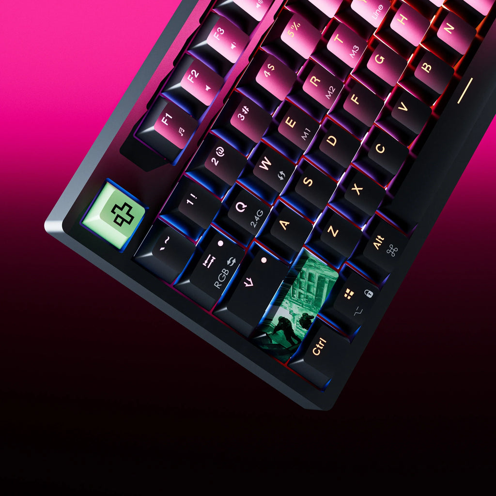 QwertyKey H87 Black – vezeték nélküli mechanikus gamer billentyűzet, hot-swap, Full RGB