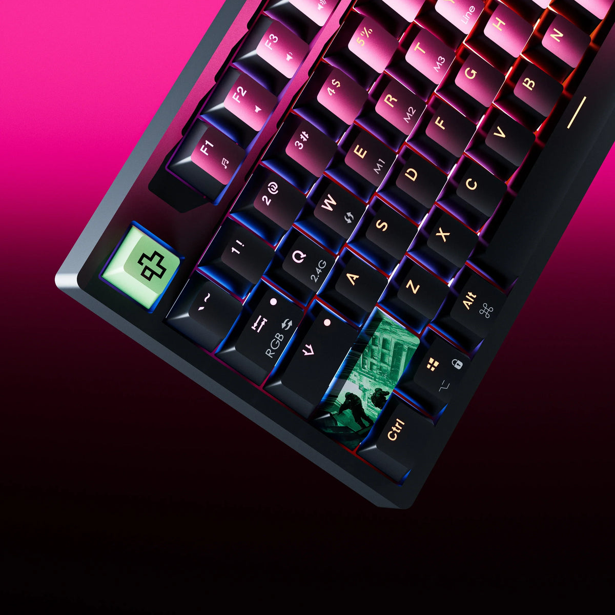 QwertyKey H87 Black – vezeték nélküli mechanikus gamer billentyűzet, hot-swap, Full RGB