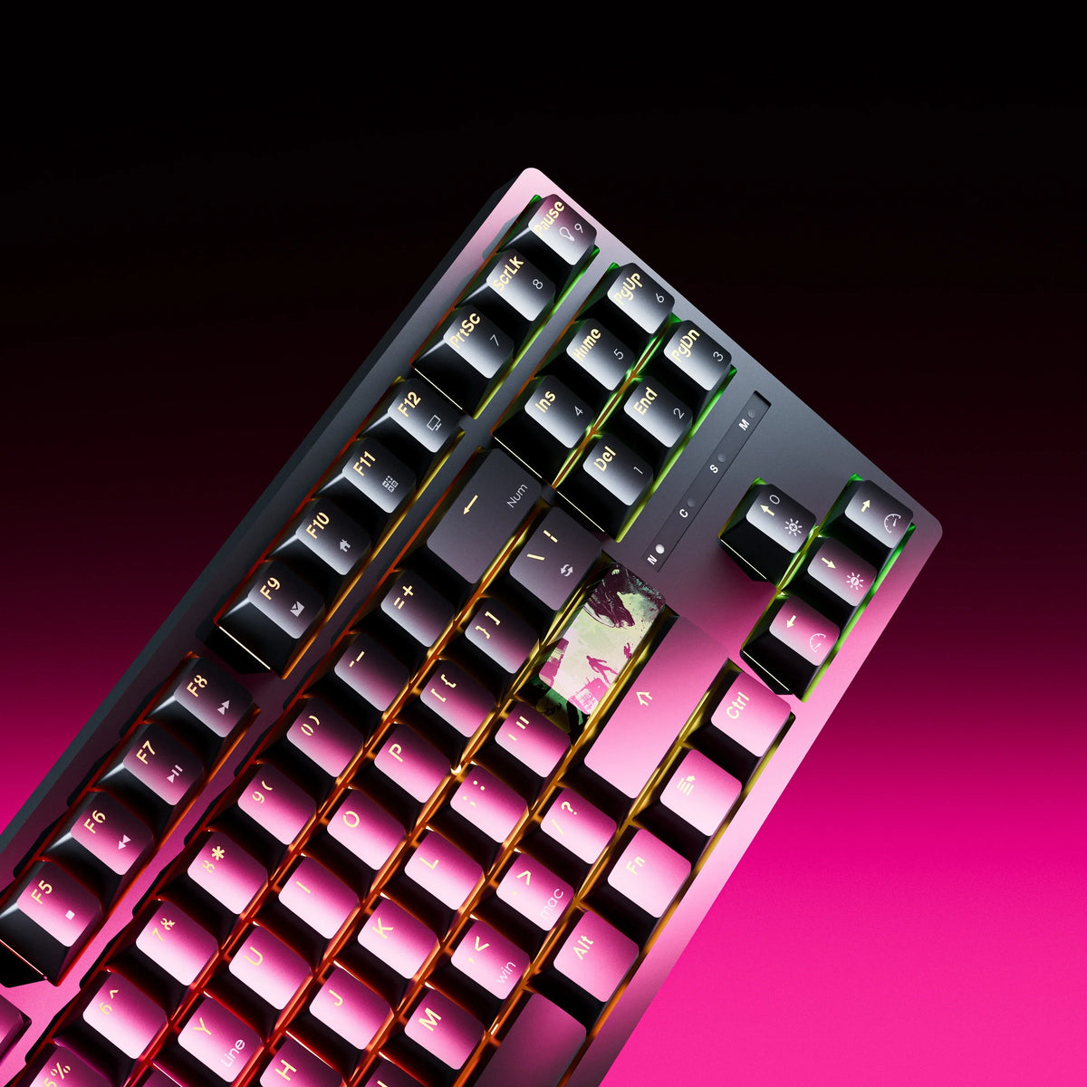 QwertyKey H87 Black – vezeték nélküli mechanikus gamer billentyűzet, hot-swap, Full RGB