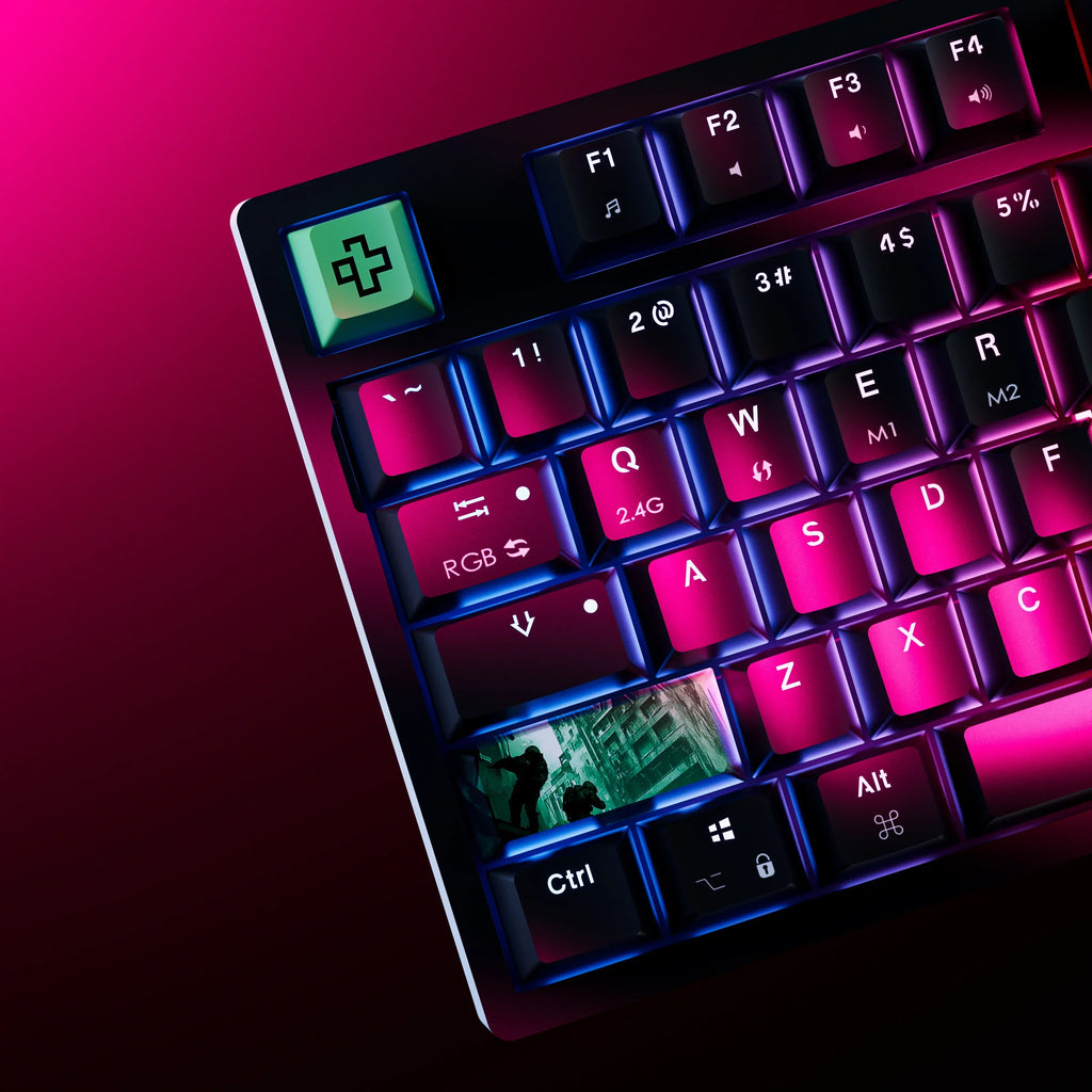QwertyKey H87 Black – vezeték nélküli mechanikus gamer billentyűzet, hot-swap, Full RGB