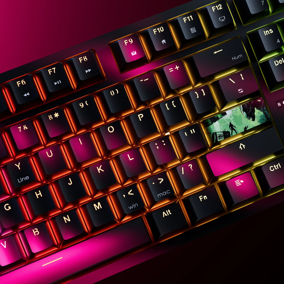 QwertyKey H87 Black – vezeték nélküli mechanikus gamer billentyűzet, hot-swap, Full RGB