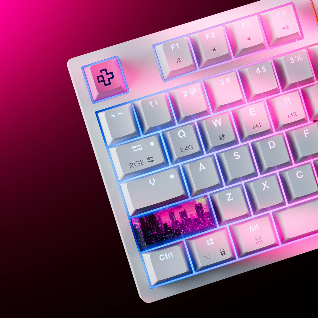 QwertyKey H87 White – vezeték nélküli mechanikus gamer billentyűzet, hot-swap, Full RGB