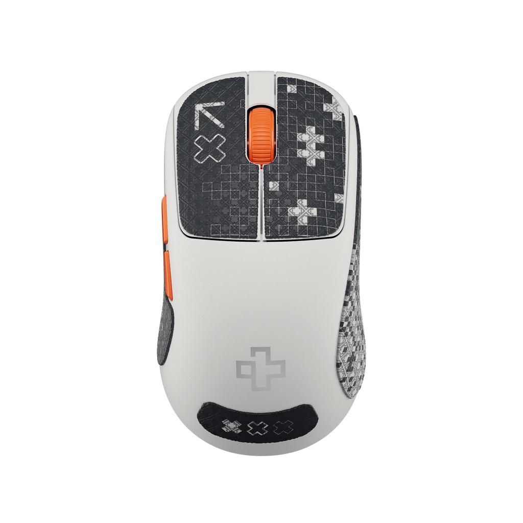 QwertyKey Falcon White 8K vezeték nélküli gamer egér, 30 000 DPI, háromféle csatlakozás, Bluetooth, PixArt 3950