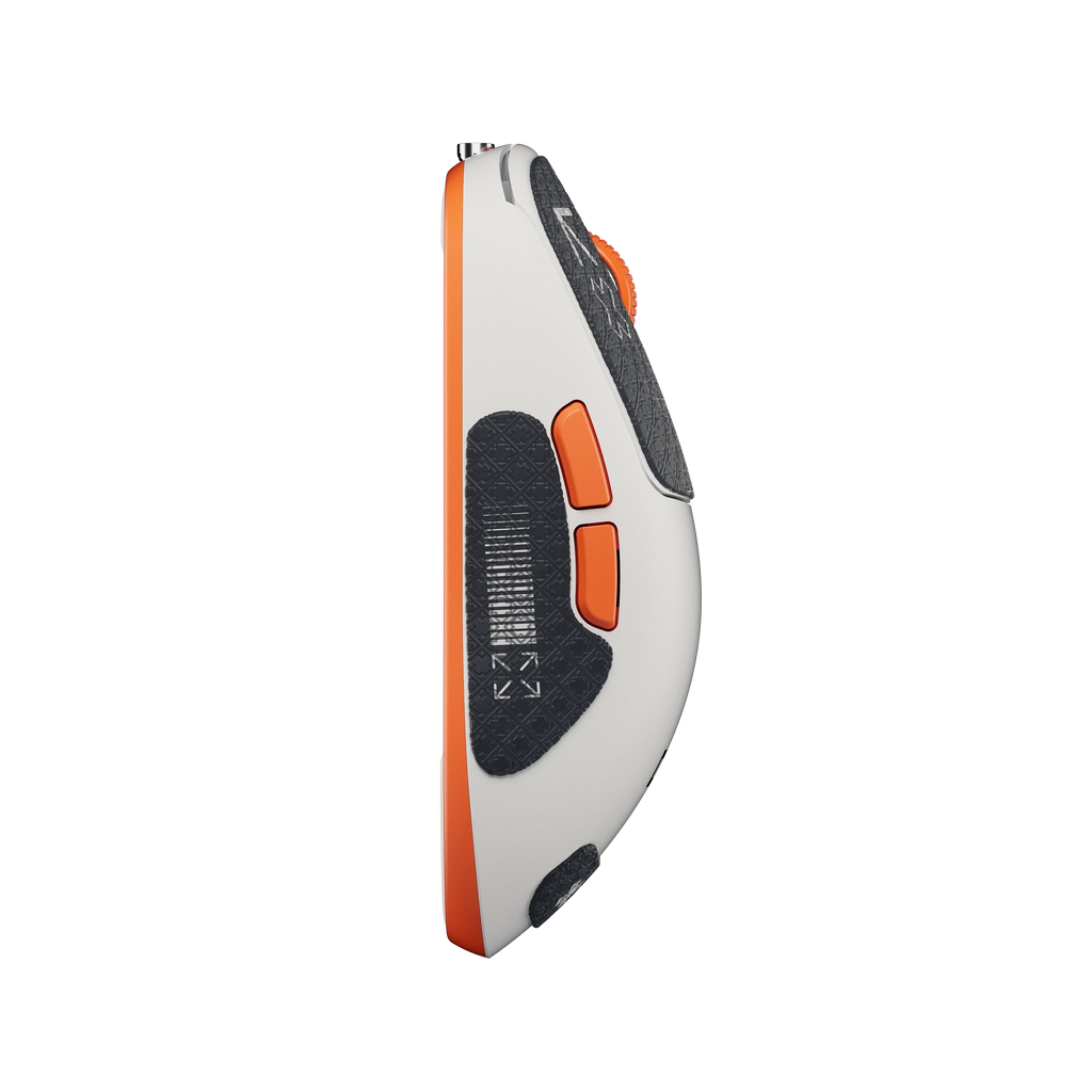 QwertyKey Falcon White 8K vezeték nélküli gamer egér, 30 000 DPI, háromféle csatlakozás, Bluetooth, PixArt 3950
