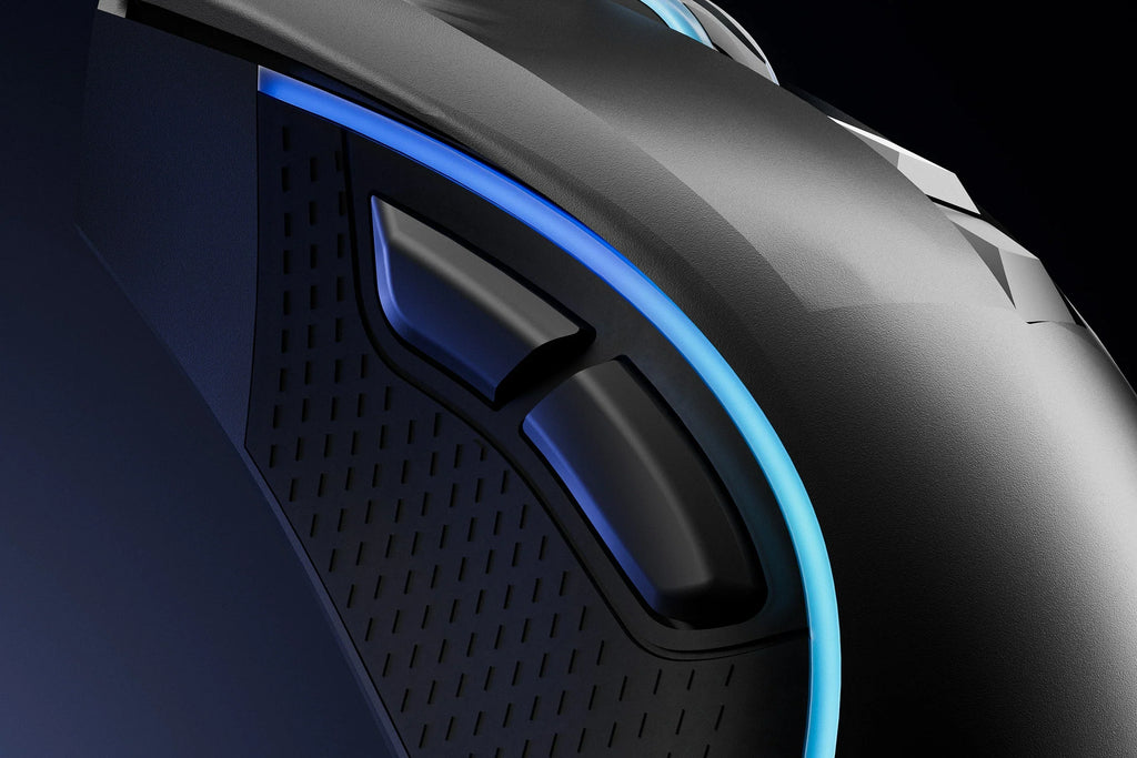 QwertyKey Forge Black RGB gamer egér, 12 000 DPI, szoftverrel