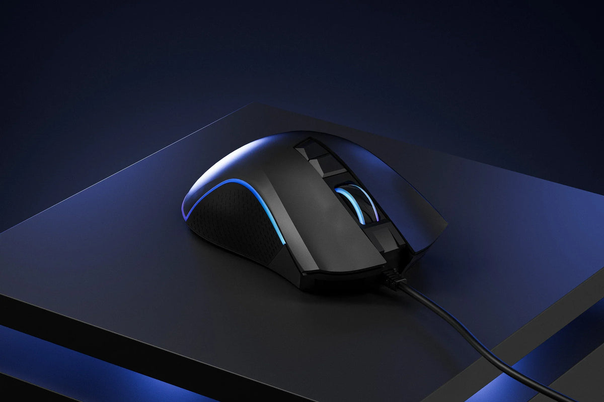 QwertyKey Forge Black RGB gamer egér, 12 000 DPI, szoftverrel