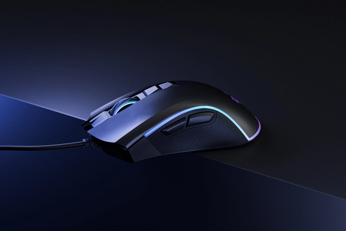 QwertyKey Forge Black RGB gamer egér, 12 000 DPI, szoftverrel