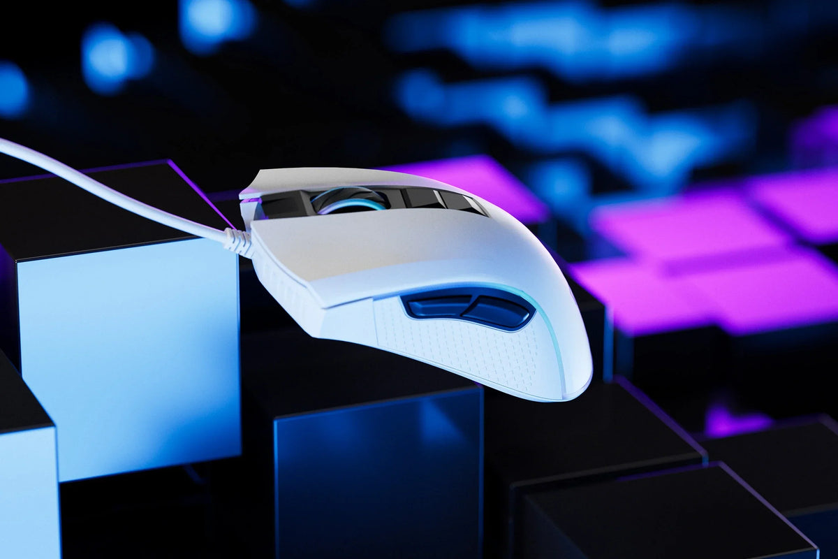 QwertyKey Forge White RGB gamer egér, 12 000 DPI, szoftverrel
