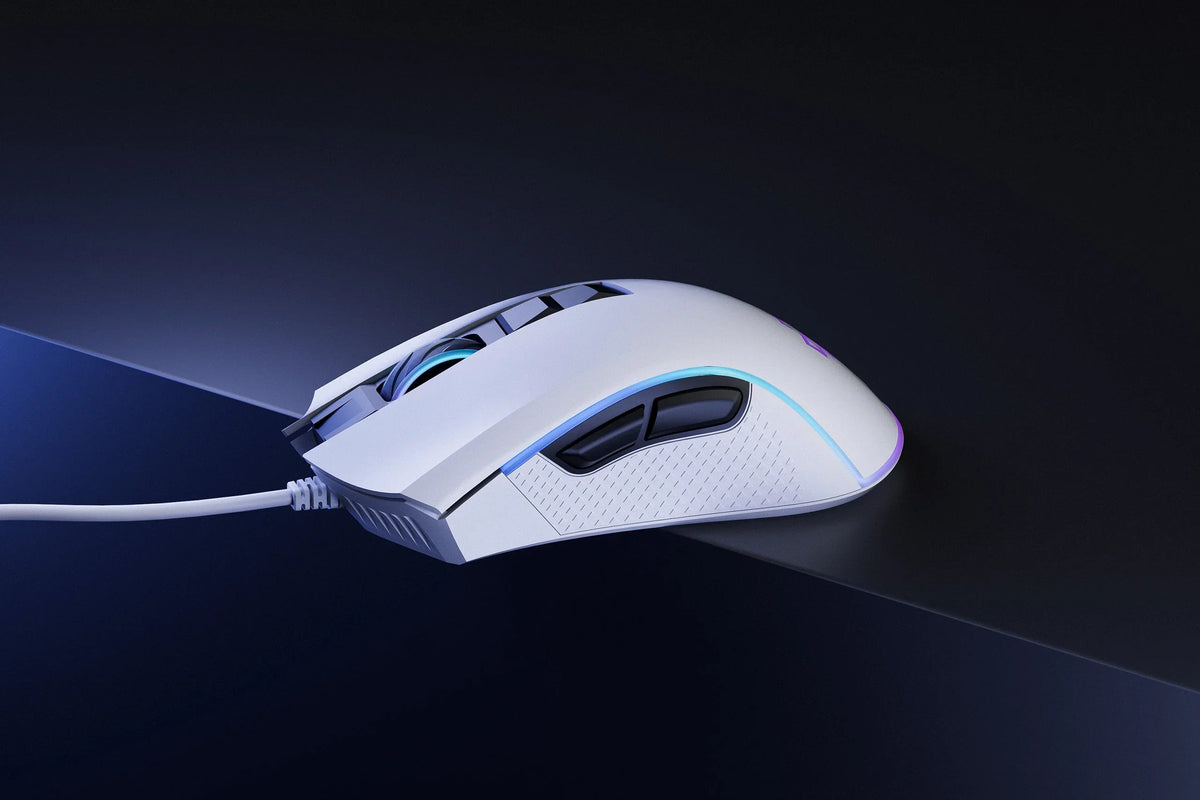 QwertyKey Forge White RGB gamer egér, 12 000 DPI, szoftverrel
