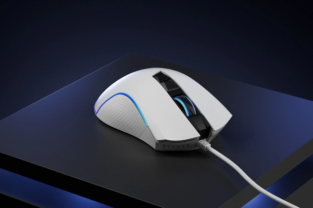 QwertyKey Forge White RGB gamer egér, 12 000 DPI, szoftverrel