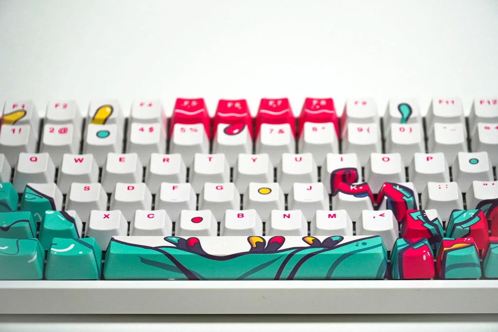 QwertyKey Octopus White OEM profilú PBT keycap szett