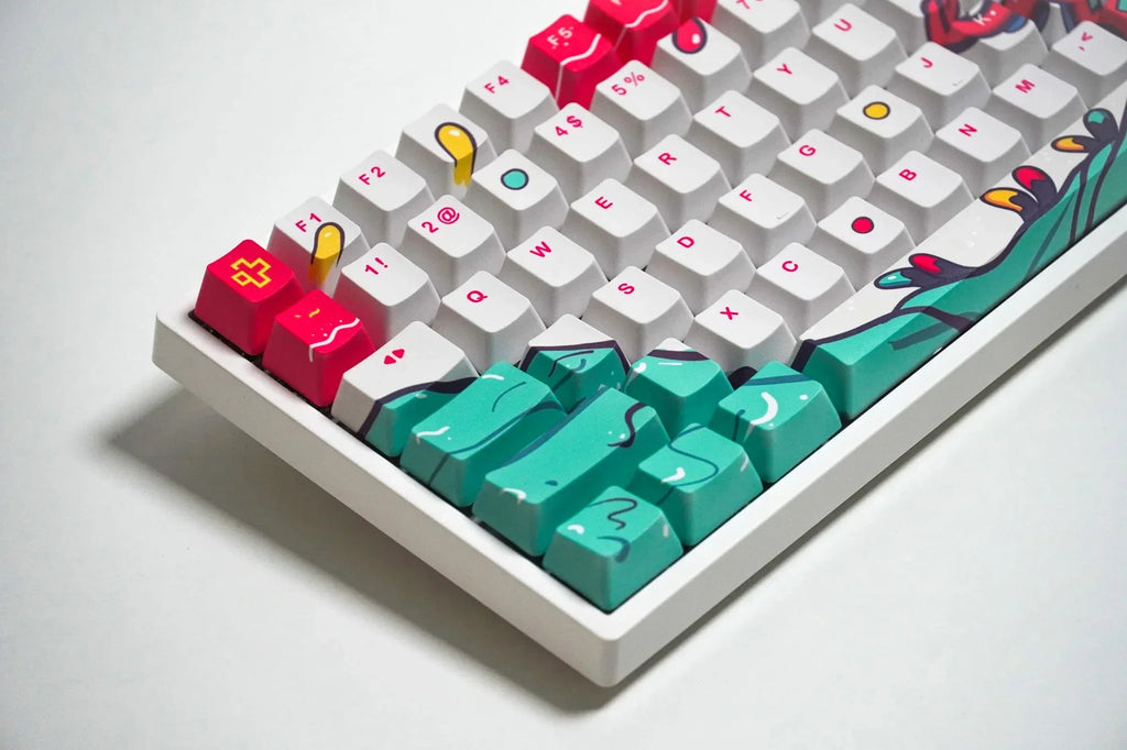 QwertyKey Octopus White OEM profilú PBT keycap szett
