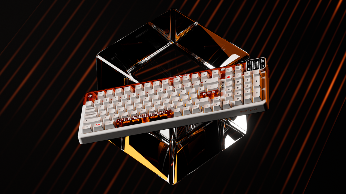 QwertyKey100 Apex – vezeték nélküli mechanikus gamer billentyűzet pixelkijelzővel, hot-swap, Full RGB, gasket mount