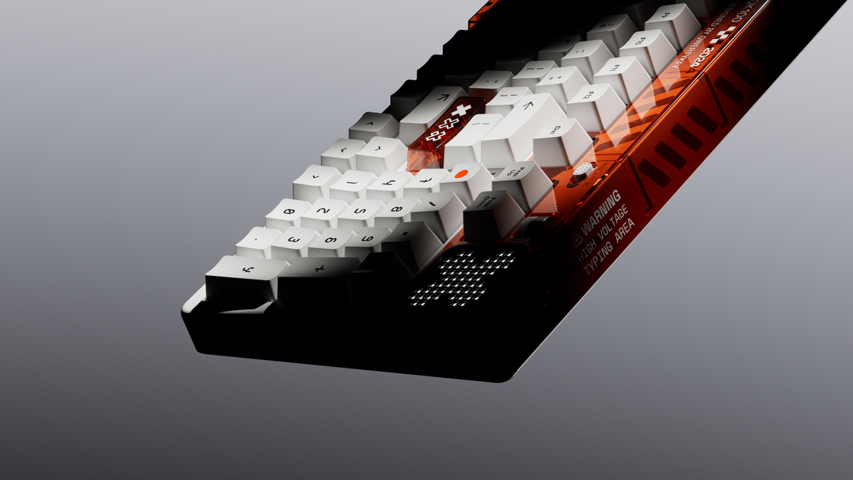 QwertyKey100 Apex – vezeték nélküli mechanikus gamer billentyűzet pixelkijelzővel, hot-swap, Full RGB, gasket mount