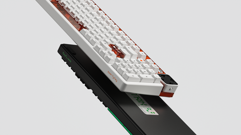 QwertyKey100 Apex – vezeték nélküli mechanikus gamer billentyűzet pixelkijelzővel, hot-swap, Full RGB, gasket mount