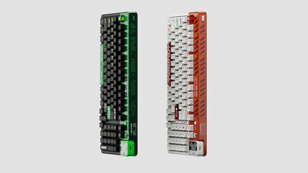 QwertyKey100 Apex – vezeték nélküli mechanikus gamer billentyűzet pixelkijelzővel, hot-swap, Full RGB, gasket mount
