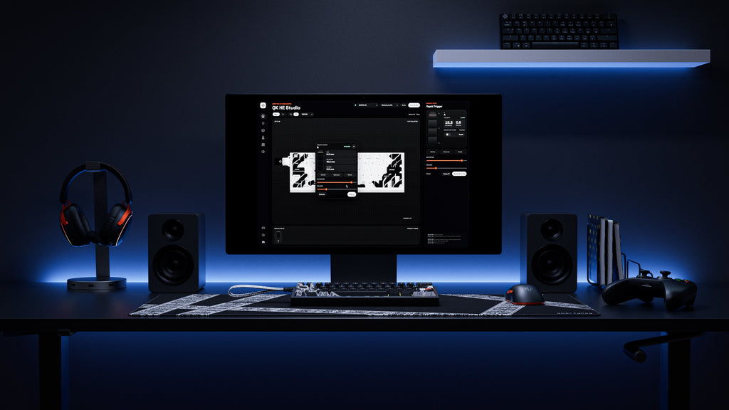QwertyKey QK61 HE-AL Shadow – mágneses Hall Effect gamer billentyűzet, Rapid Trigger, Snap Tap, Full RGB