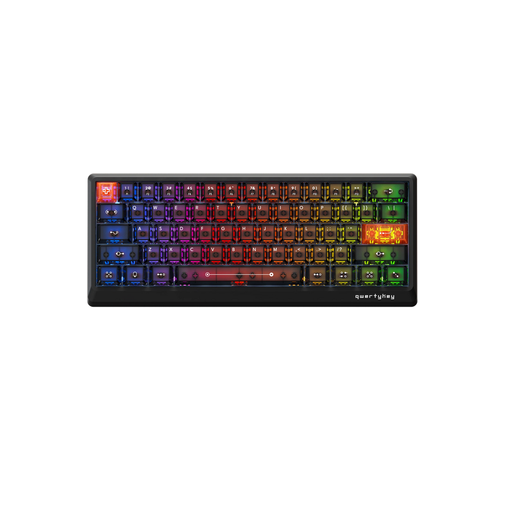 QwertyKey QK61 HE Phantom Black – mágneses Hall Effect gamer billentyűzet, Rapid Trigger, Snap Tap, Full RGB