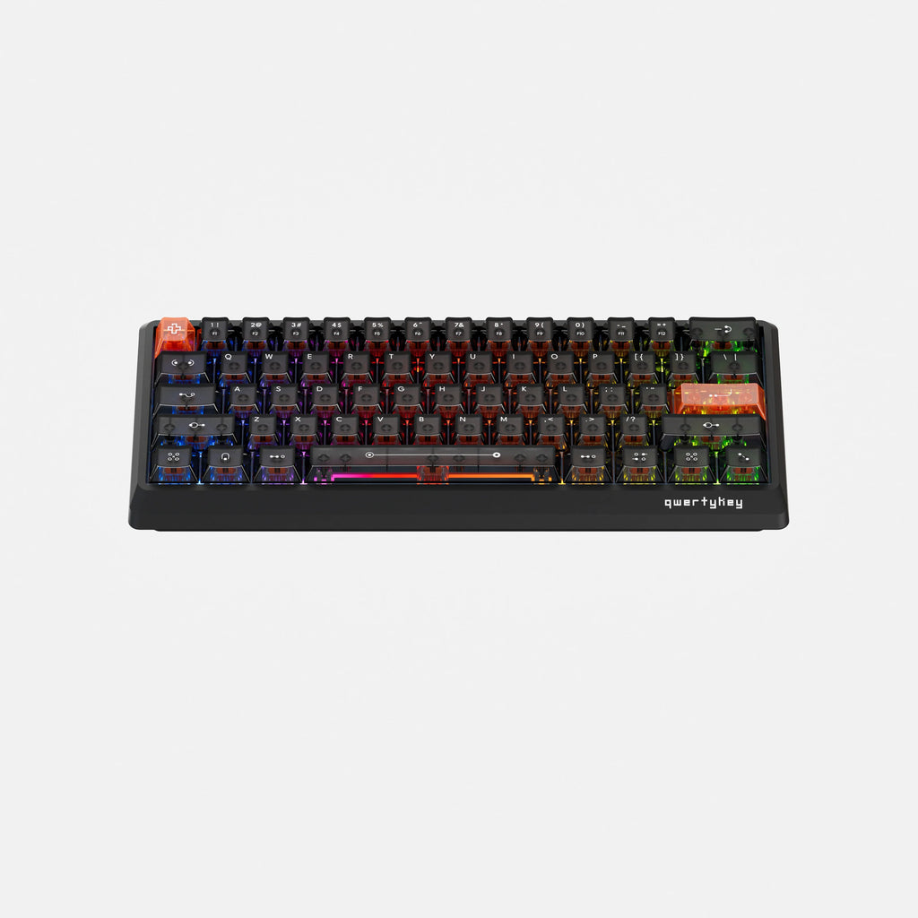 QwertyKey QK61 HE Phantom Black – mágneses Hall Effect gamer billentyűzet, Rapid Trigger, Snap Tap, Full RGB