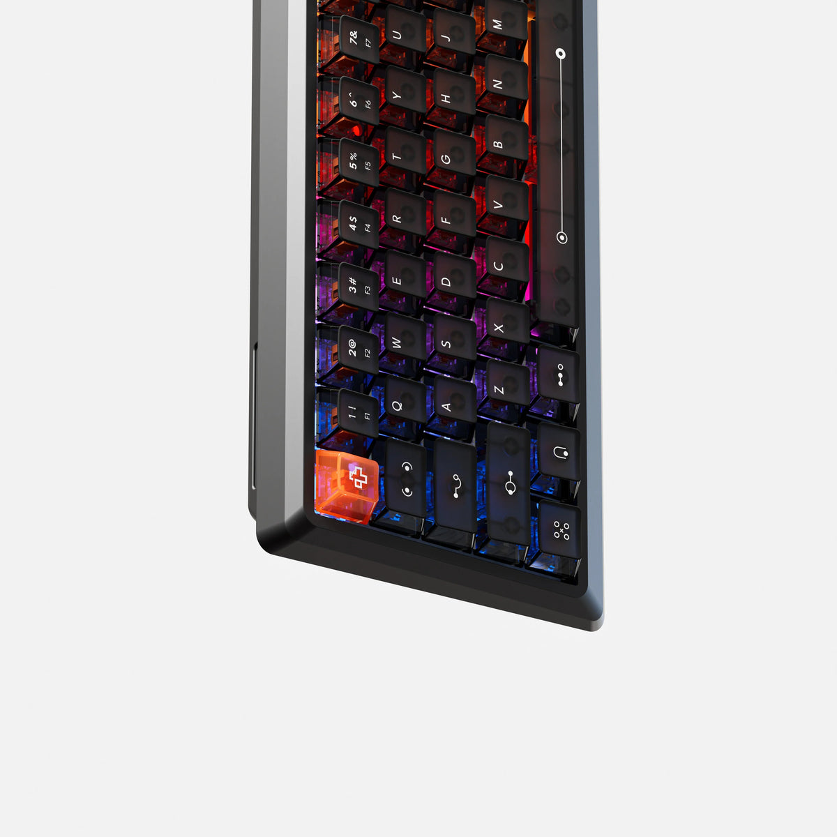 QwertyKey QK61 HE Phantom Black – mágneses Hall Effect gamer billentyűzet, Rapid Trigger, Snap Tap, Full RGB
