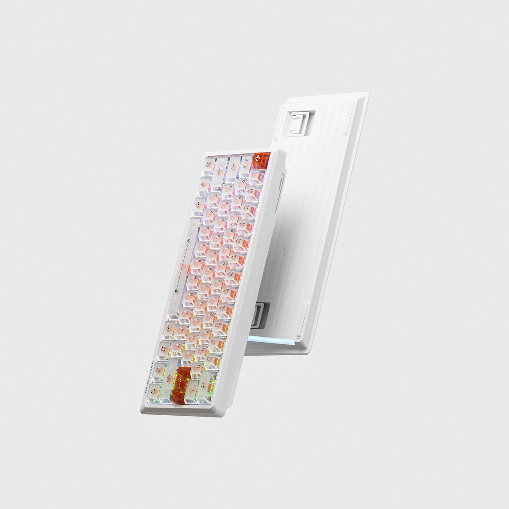 QwertyKey QK61 HE Phantom White – mágneses Hall Effect gamer billentyűzet, Rapid Trigger, Snap Tap, Full RGB