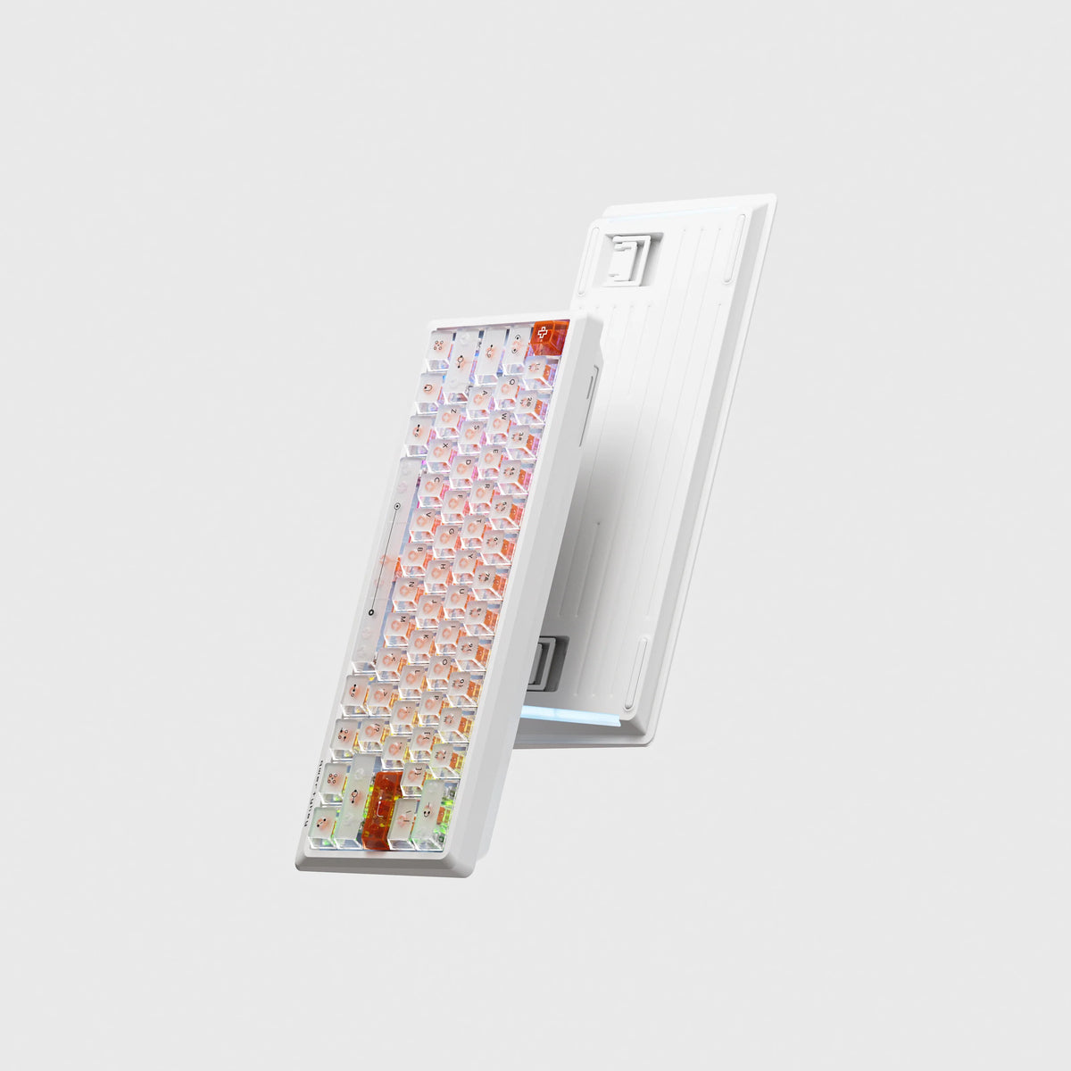 QwertyKey QK61 HE Phantom White – mágneses Hall Effect gamer billentyűzet, Rapid Trigger, Snap Tap, Full RGB