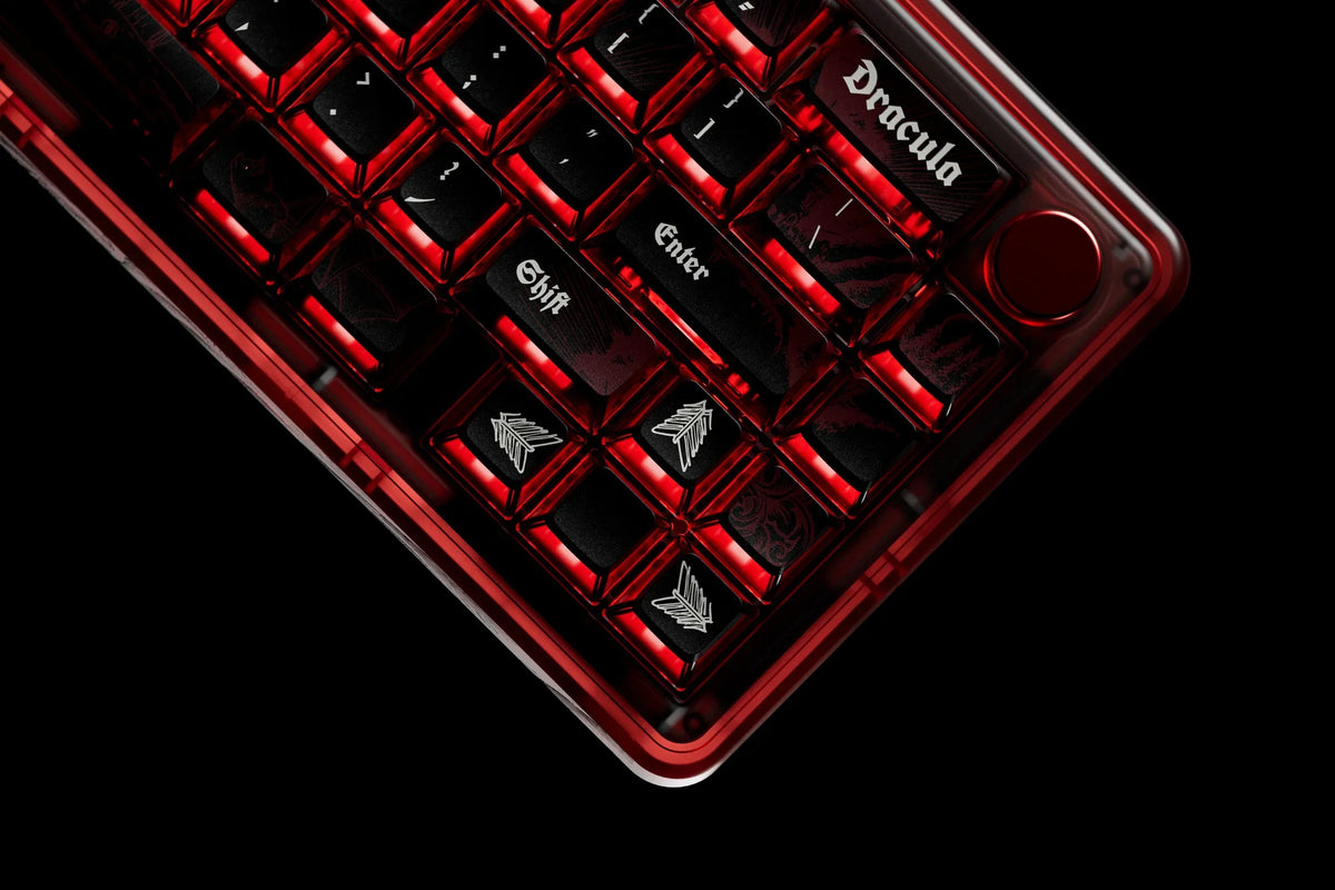 QwertyKey65 Pro Dracula – vezeték nélküli mechanikus gamer billentyűzet, hot-swap, Full RGB, VIA