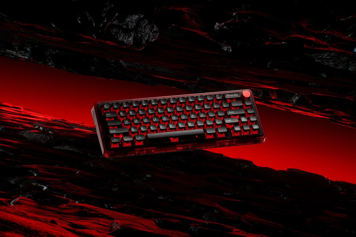 QwertyKey65 Pro Dracula – vezeték nélküli mechanikus gamer billentyűzet, hot-swap, Full RGB, VIA