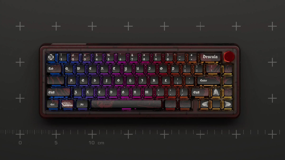 QwertyKey65 Pro Dracula – vezeték nélküli mechanikus gamer billentyűzet, hot-swap, Full RGB, VIA