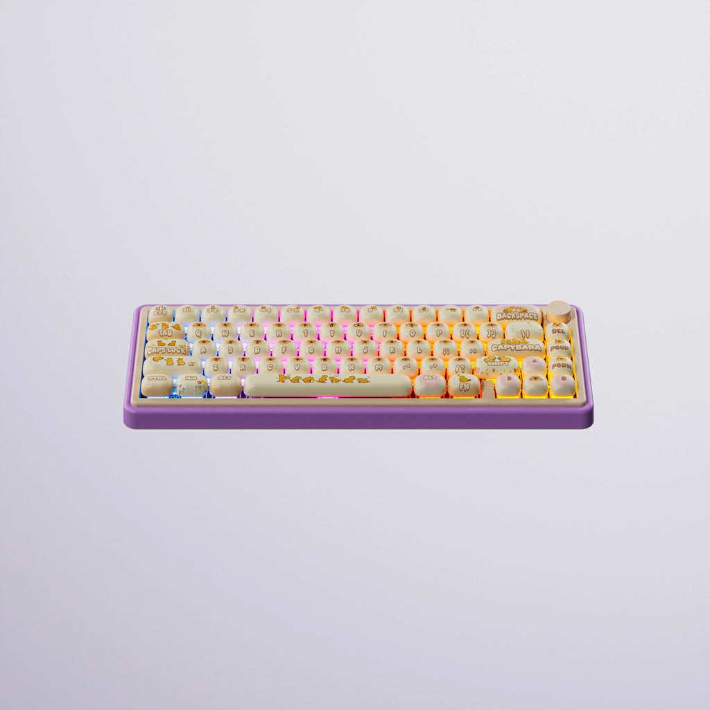 QwertyKey65 Pro Capybara Limited Edition – vezeték nélküli mechanikus gamer billentyűzet, hot-swap, Full RGB, VIA