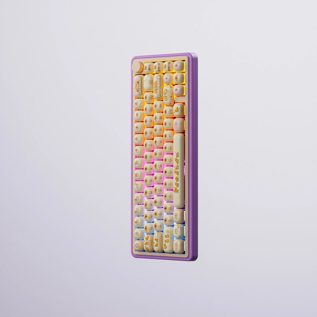 QwertyKey65 Pro Capybara Limited Edition – vezeték nélküli mechanikus gamer billentyűzet, hot-swap, Full RGB, VIA