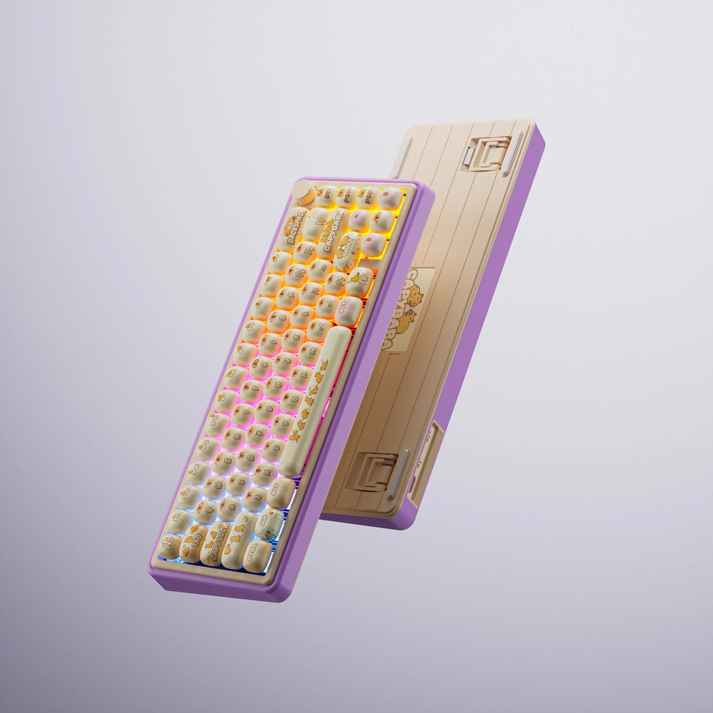 QwertyKey65 Pro Capybara Limited Edition – vezeték nélküli mechanikus gamer billentyűzet, hot-swap, Full RGB, VIA