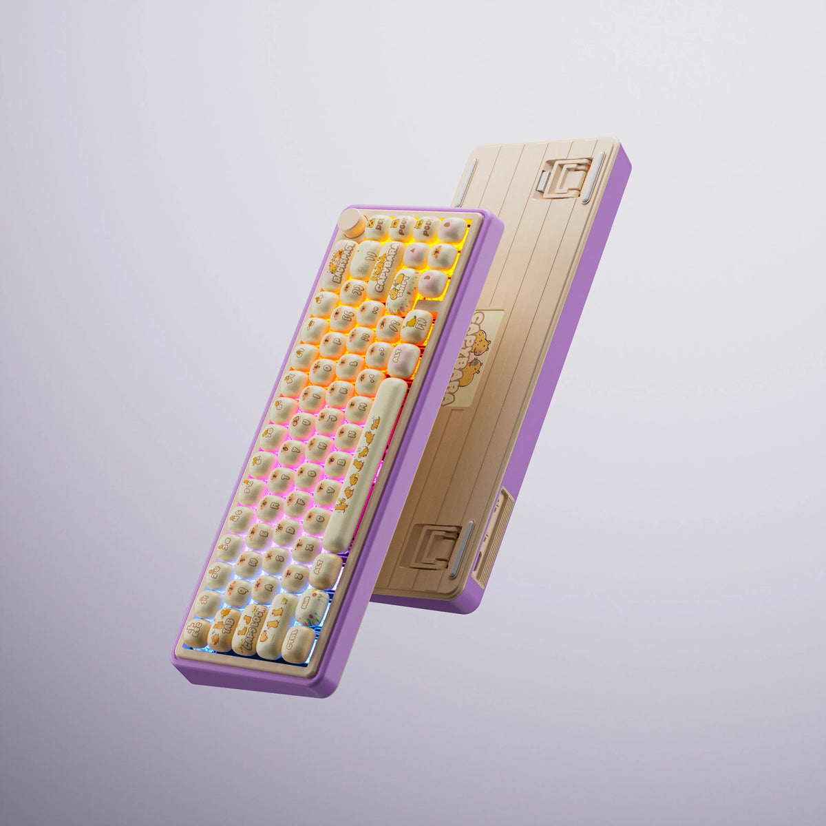 QwertyKey65 Pro Capybara Limited Edition – vezeték nélküli mechanikus gamer billentyűzet, hot-swap, Full RGB, VIA