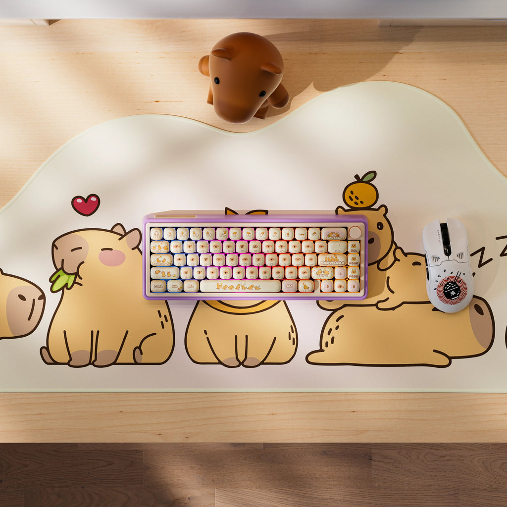 QwertyKey65 Pro Capybara Limited Edition – vezeték nélküli mechanikus gamer billentyűzet, hot-swap, Full RGB, VIA