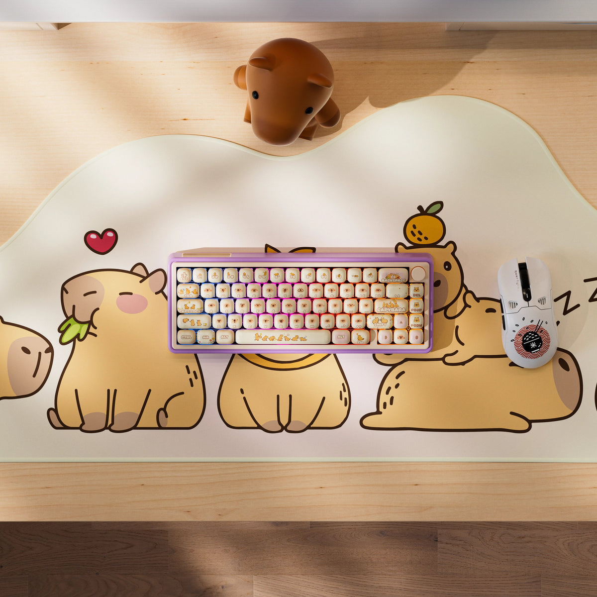 QwertyKey65 Pro Capybara Limited Edition – vezeték nélküli mechanikus gamer billentyűzet, hot-swap, Full RGB, VIA