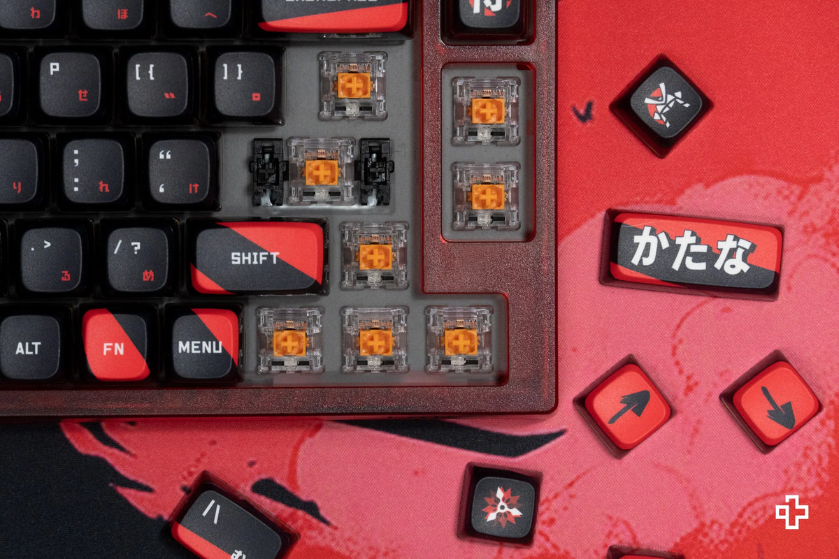 QwertyKey75 Samurai – vezeték nélküli mechanikus gamer billentyűzet, hot-swap, Full RGB, QMK/VIA, gasket mount