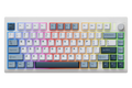 QwertyKey75 Pro V2 White – vezeték nélküli mechanikus gamer billentyűzet, hot-swap, Full RGB, webes szoftver, gasket mount