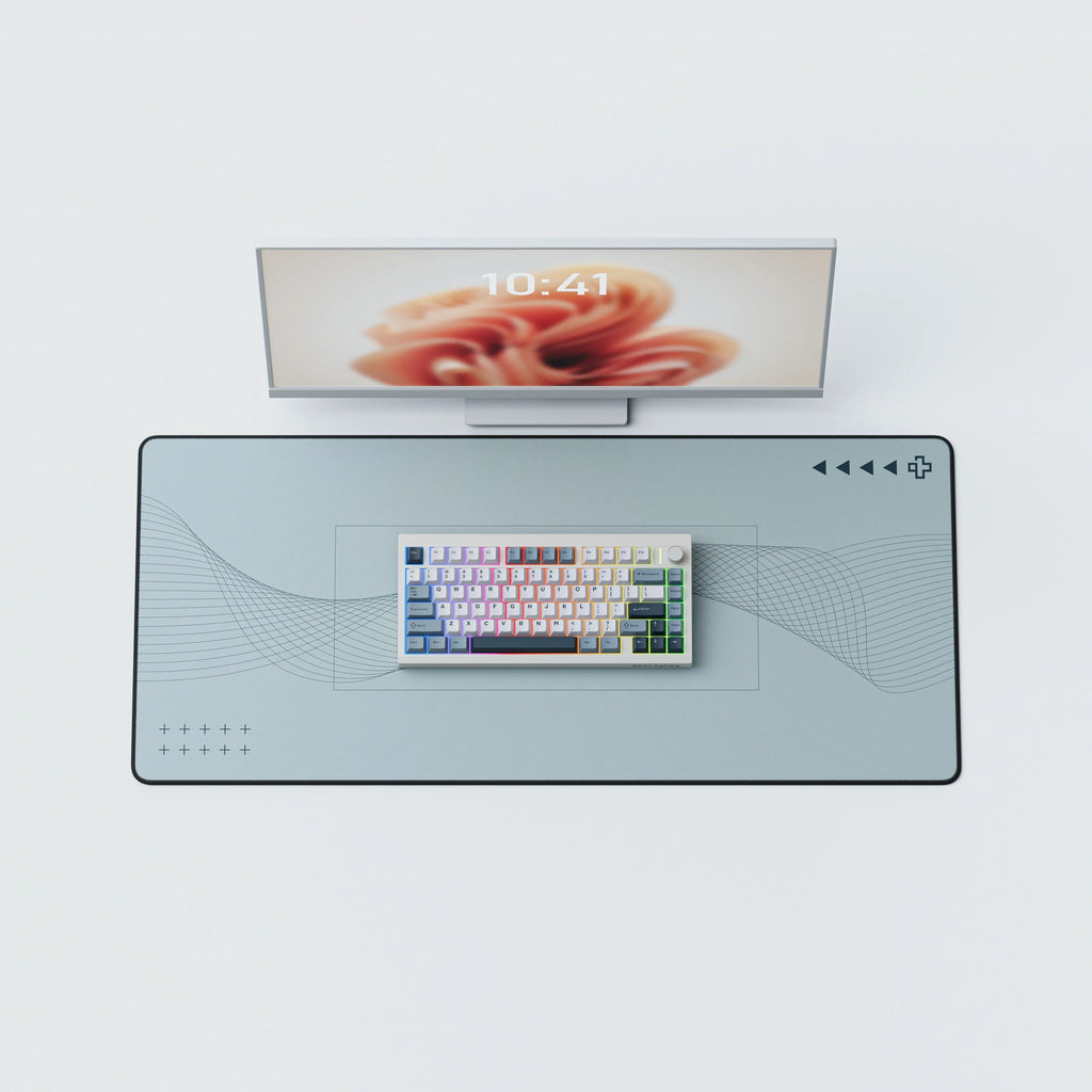 QwertyKey75 Pro V2 White – vezeték nélküli mechanikus gamer billentyűzet, hot-swap, Full RGB, webes szoftver, gasket mount