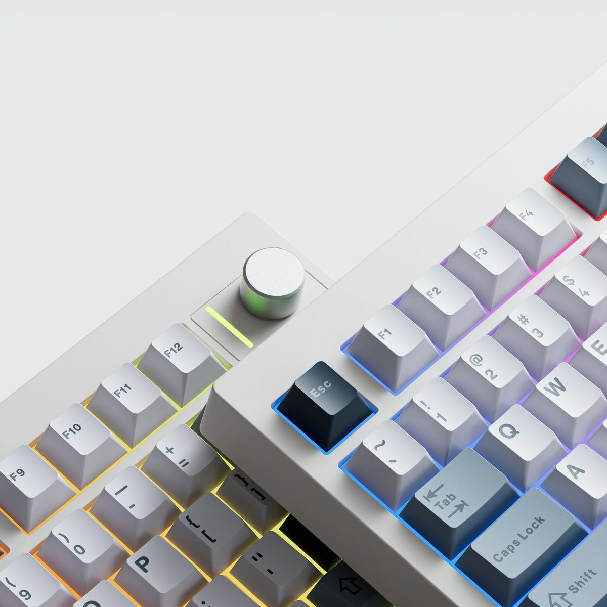 QwertyKey75 Pro V2 White – vezeték nélküli mechanikus gamer billentyűzet, hot-swap, Full RGB, webes szoftver, gasket mount