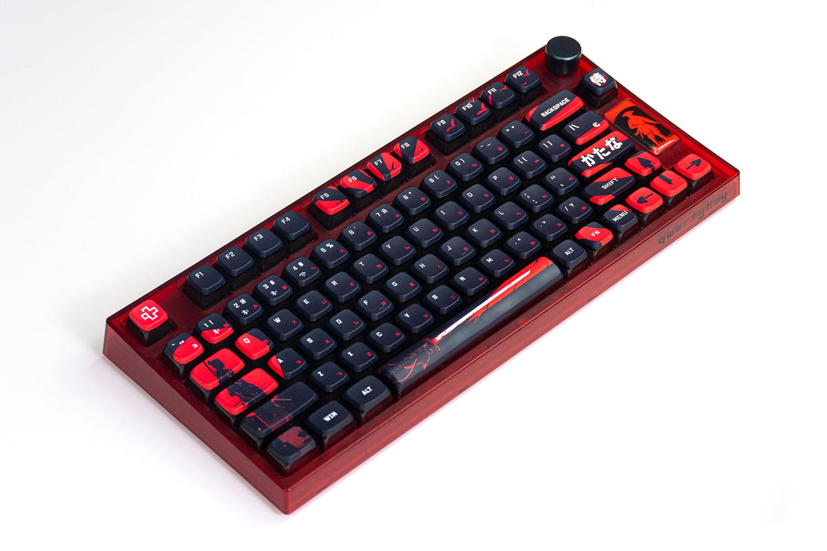 QwertyKey75 Samurai – vezeték nélküli mechanikus gamer billentyűzet, hot-swap, Full RGB, QMK/VIA, gasket mount