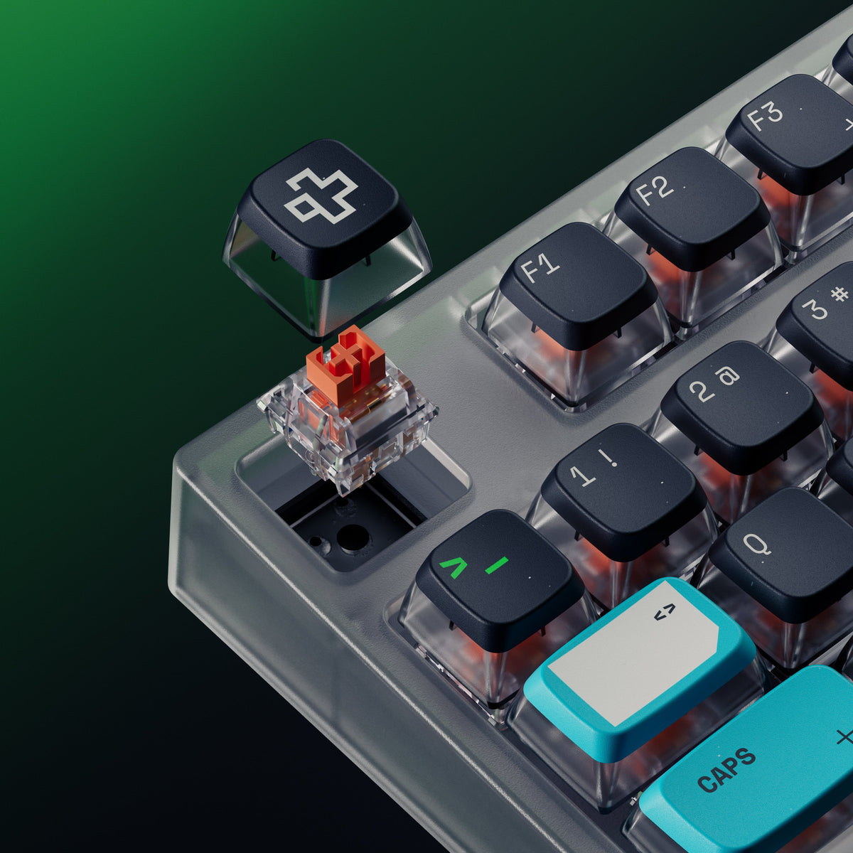 QwertyKey75 Terminal – vezeték nélküli mechanikus gamer billentyűzet, hot-swap, Full RGB, QMK/VIA, gasket mount